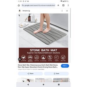 Quick dry diatomaceous earth nonslip bath mat